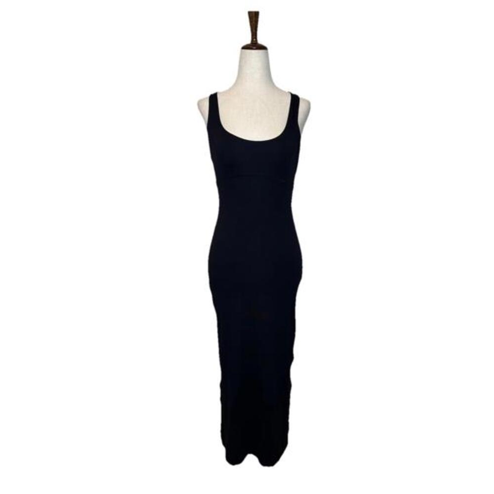 Sweaty Betty Halle Berry Womens 4 Emily Strappy Back Midi Dress Black  Stretch - Picture 2 of 7